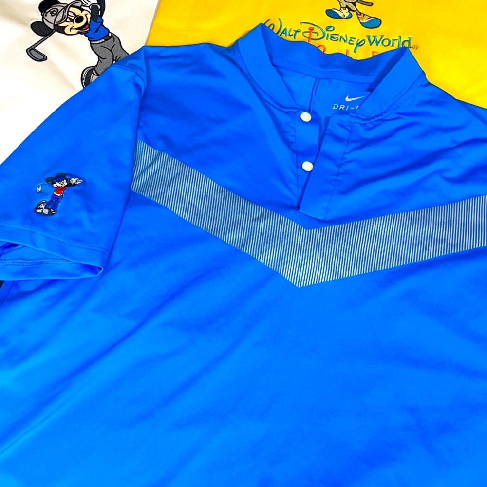 Small tiger woods swinging Mickey dri-fit golf shirt